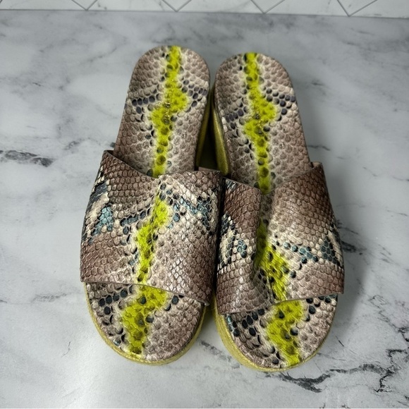 Kate Spade Zia Platform Leather Espadrille Snake Print Size 9 B - Picture 12 of 13